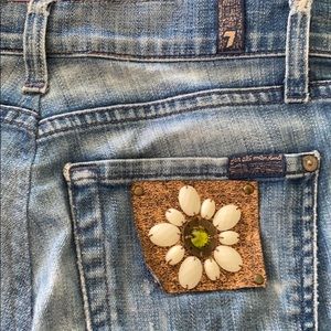 Seven 7  Mankind Beaded Flower Bootcut Jeans 28